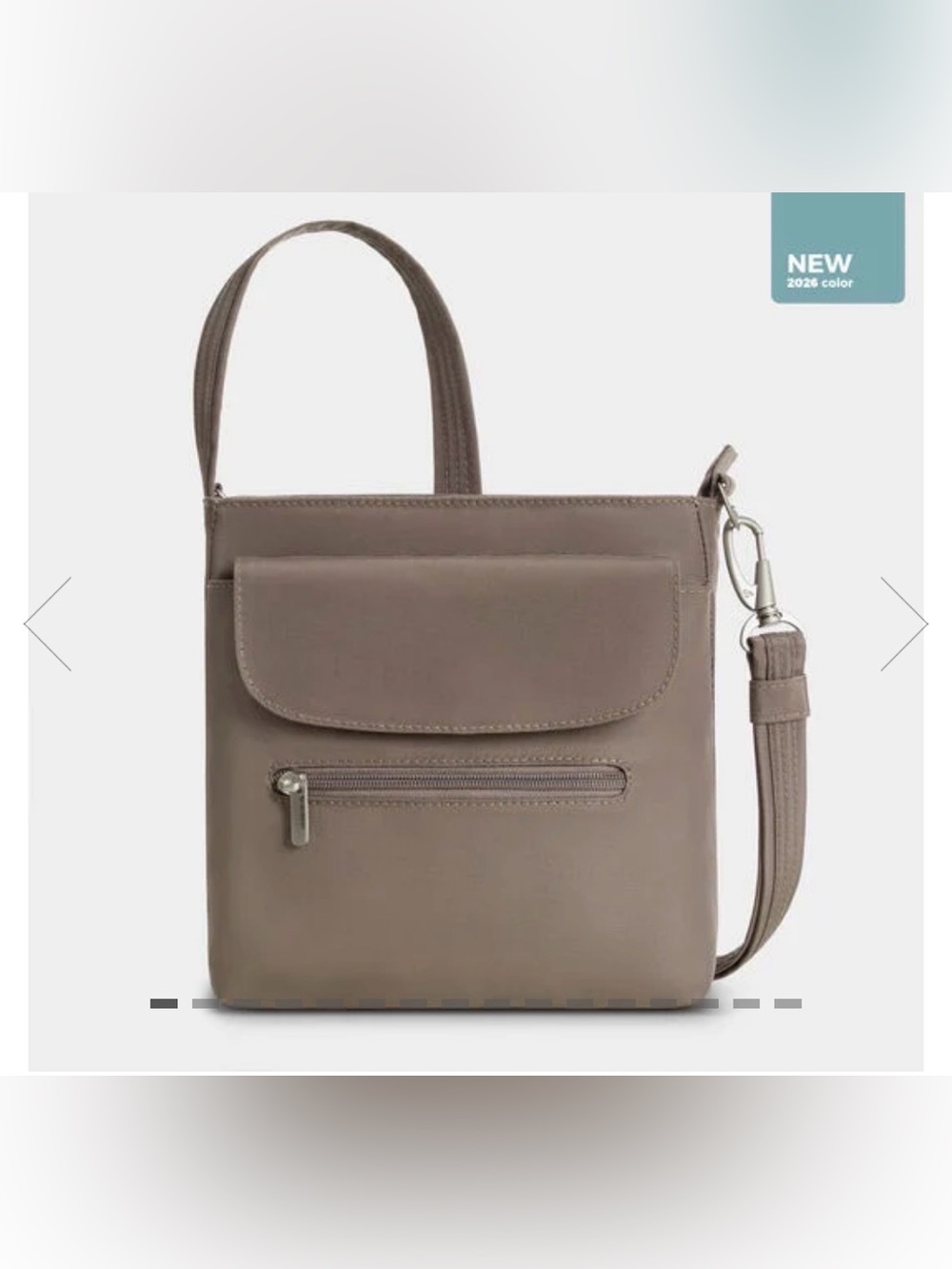 Travelon Anti-Theft Classic Muni Shoulder Bag. Hazelnut. - Picture 2 of 16